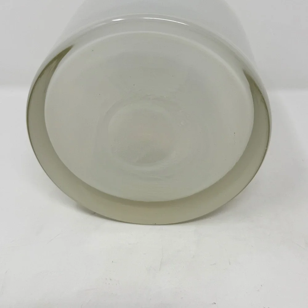 Frosted White Glass Apothecary Bud Vase Flared Rim 7in MCM Minimalist Decor